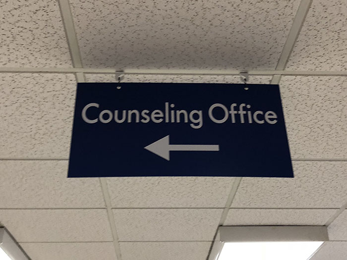 Sign for the Counseling Office.