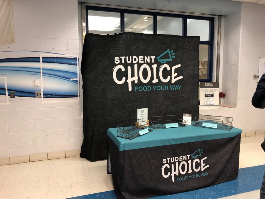 Students had the opportunity to sample and vote at the stands stationed in the lunchroom