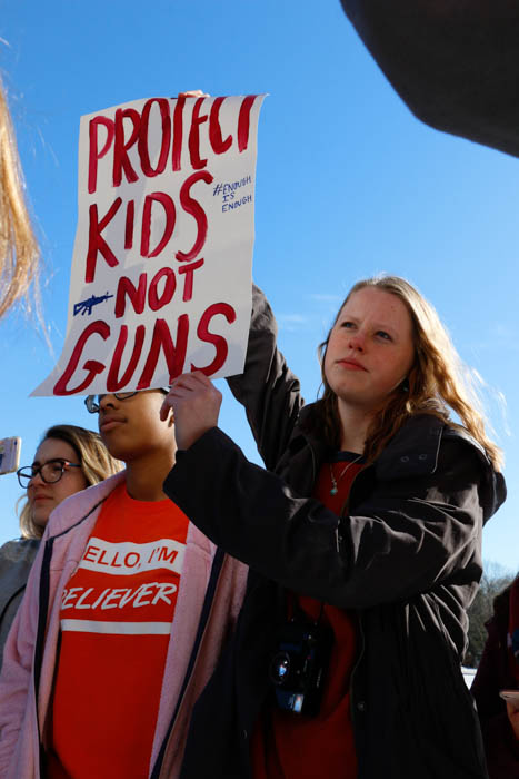 Several students chose to walk out because they wanted more gun laws.