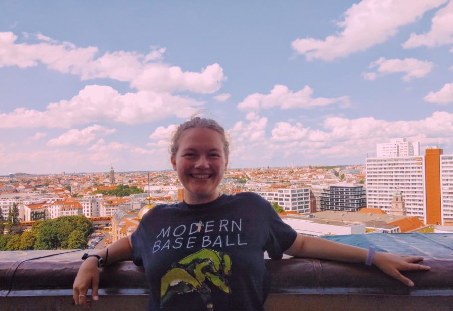 Bella Oberg is overlooking Berlin, Germany while relaxing out of school. 