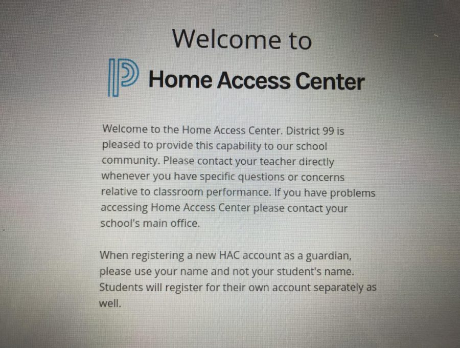The welcome screen to Home Access Center, where the Z4/Z5 policy is seen in action. 