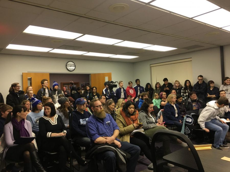 30 students and parents spoke for a period extending two hours on Brooks’s behalf at the meeting on Feb. 24, 2020. 