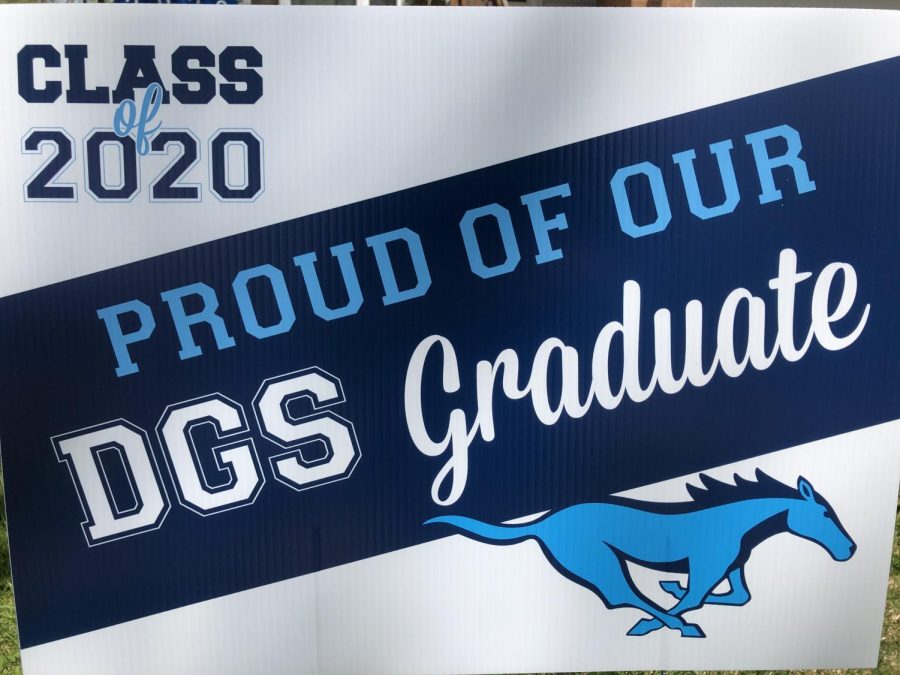 Yard signs celebrate the class of 2020 graduates, who face unforeseen changes to their senior year.