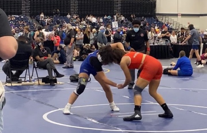 Sharon Leon wrestling at the Super 32 tournament in Myrtle Beach, South Carolina. 