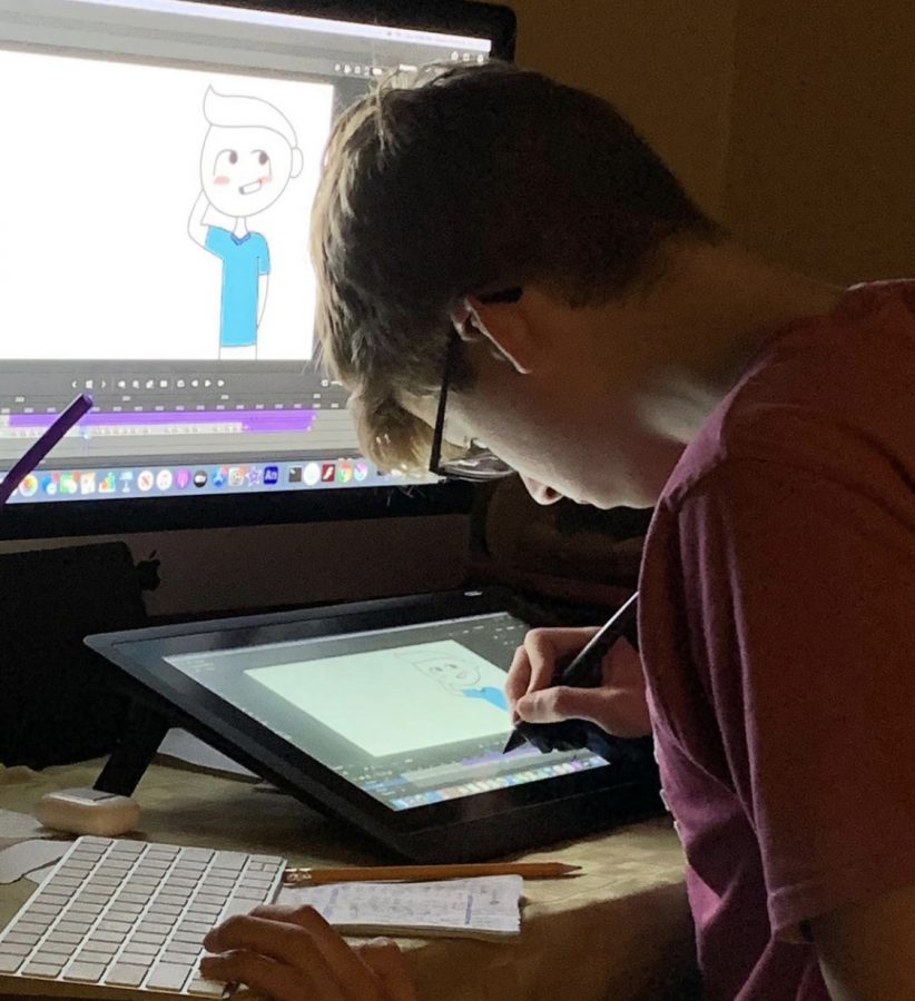 Hoffman utilizes a variety of technological programs to bring his videos to life, including iMovie and Adobe Animate.