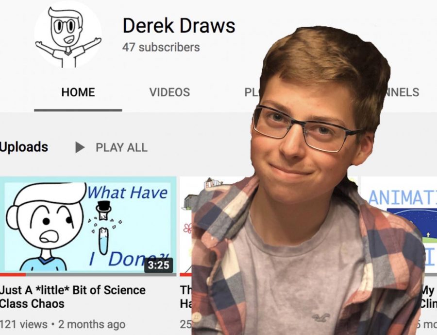 Senior+Derek+Hoffman+illustrates+his+passions+for+animation+and+video+production+on+his+Youtube+channel+Derek+Draws.