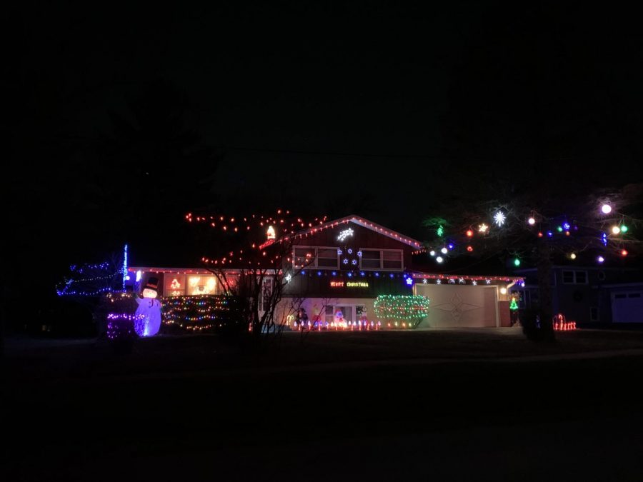 A house in Downers Grove lights up the street with holiday cheer.