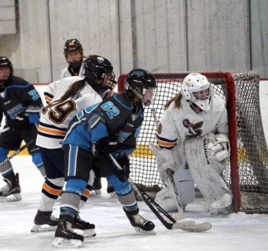 Sophie Richert; goalie, playing the last fall/winter season with the Naperville Sabres.