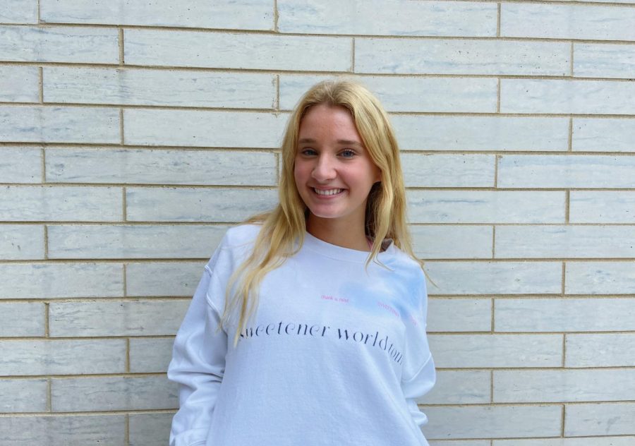 Senior Lauren Topp in her Ariana Grande merch that she purchased from the 2019 Sweetener World Tour.  
