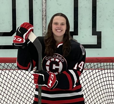 DelRe plays as a wing for an independent team, the Chicago Bruins, and she is constantly traveling to different games and tournaments across the country.