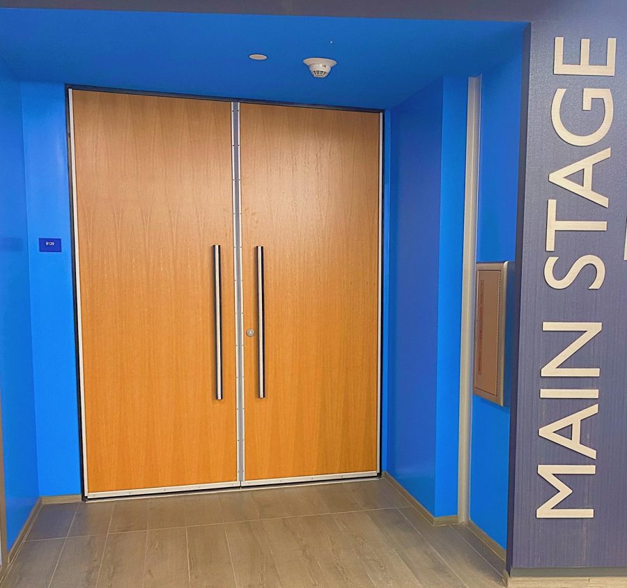The doors to the new performance center, in which the students will preform on Nov. 16. 