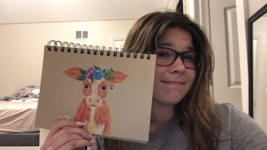 One of Newsomes favorite mediums to use is colored pencil, and she loves to draw cartoons and animals.