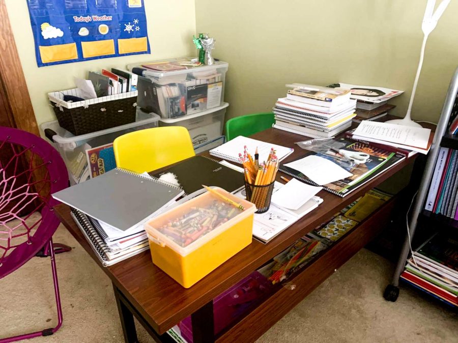 For some, school work takes place in a classroom at a school, but others find their workspaces to be in their own home.