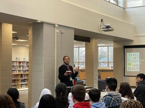 Young adult author, Adi Alsaid speaks to students of DGS. 