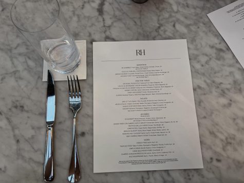 Restoration Hardwares menu offers a variety of food from breakfast, lunch to dinner.