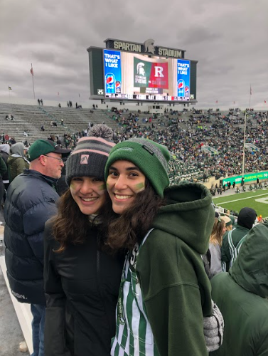 Gabrielle goes to college 240 miles away in East Lansing, Michigan. 
