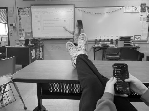 This is a students POV of them completely ignoring their teacher while shes teaching. 
