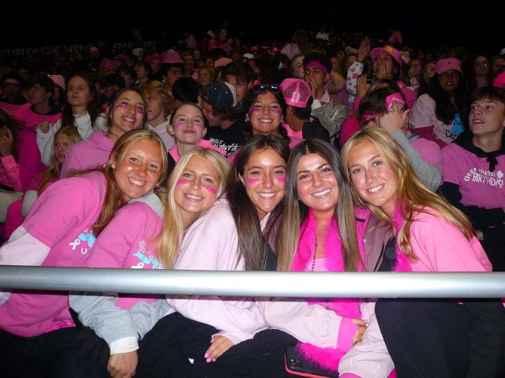 Kara Filice and her friends at the Homecoming football game. 