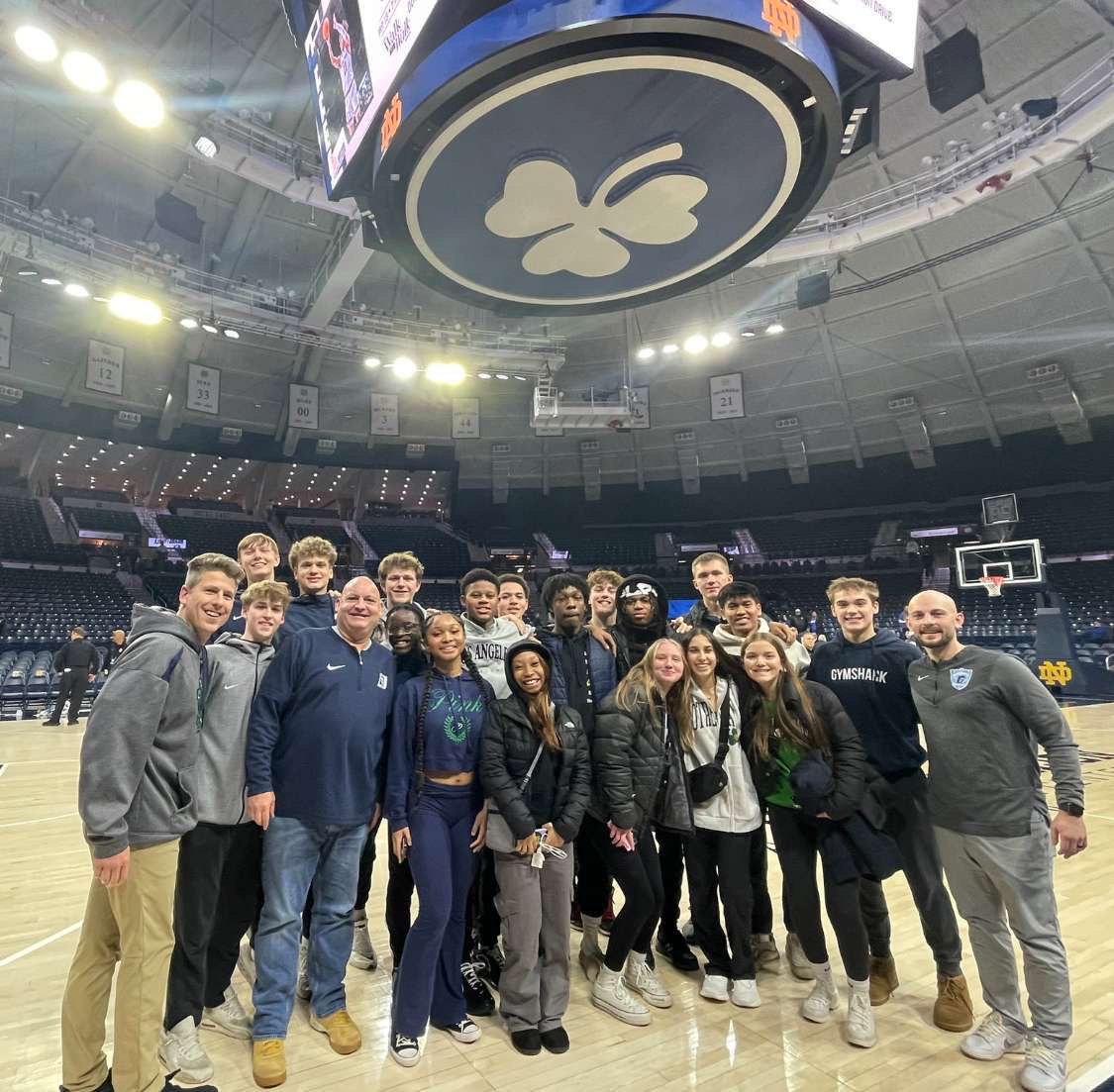 Posmer and the other basketball managers attend Notre Dame with the varsity boys basketball team. 