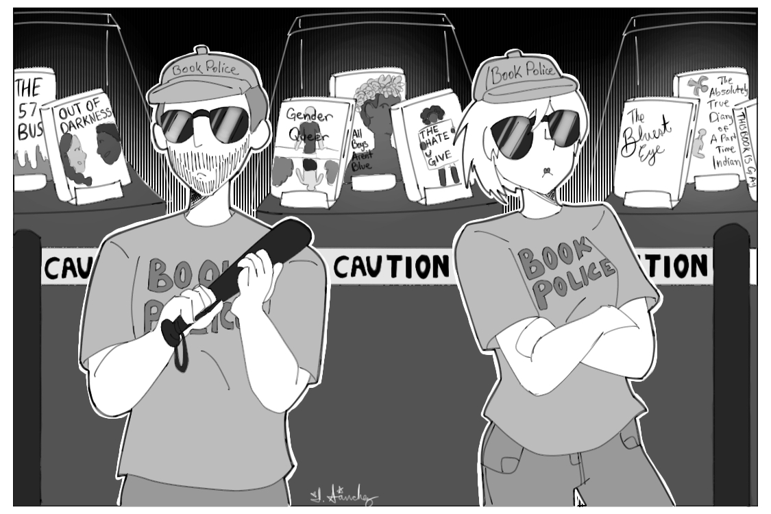 book ban - editorial cartoon