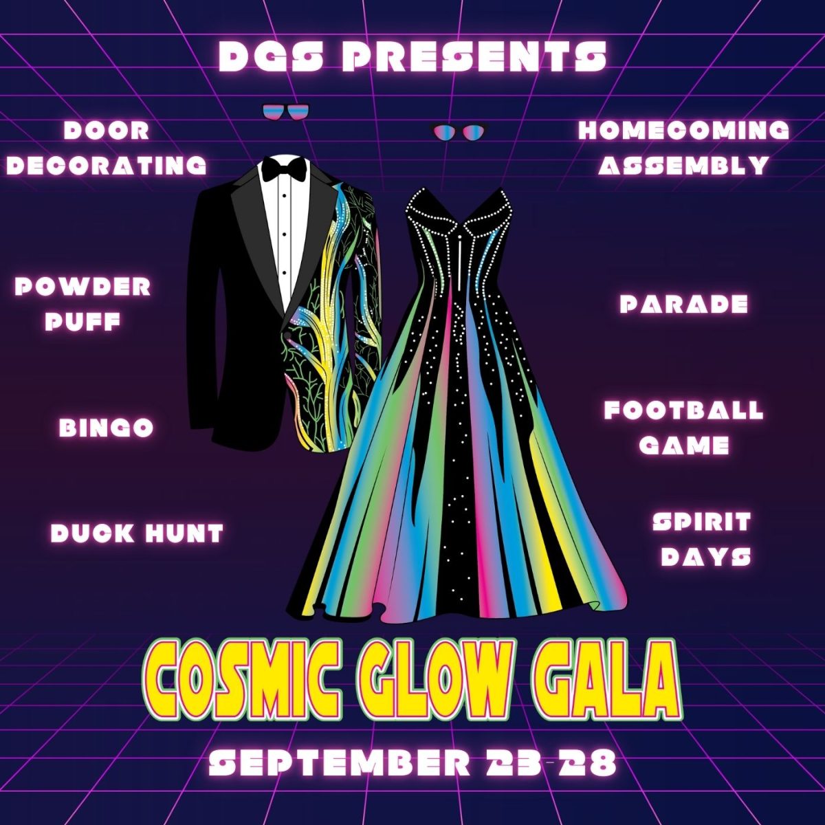 Photo illustration shows homecoming week activities that DGS students and clubs can participate in, as well as, the theme of the dance.