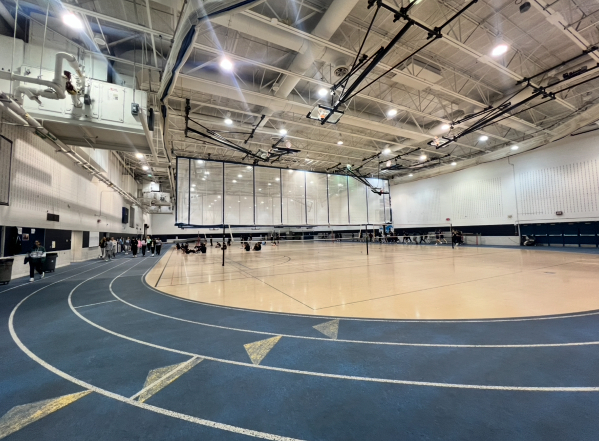 4th period students using the old field house for gym class. 