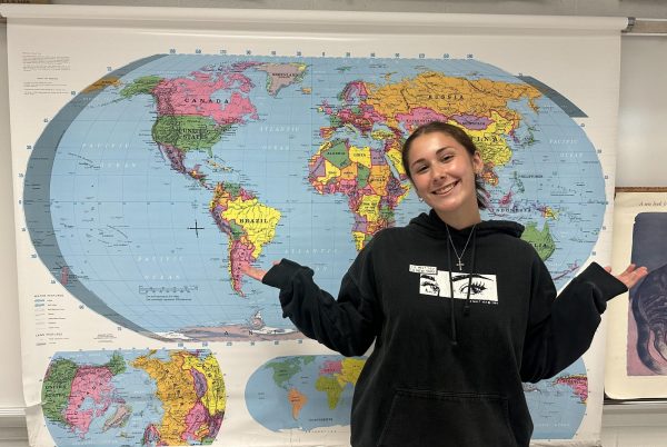 Senior Mikella Majchrzak ponders where in the world she will end up after graduation.