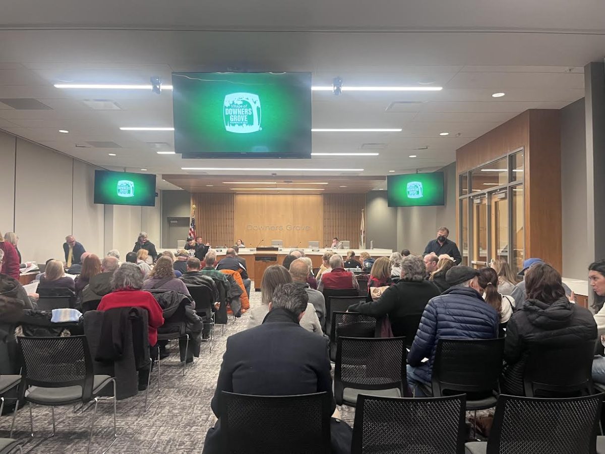 The room fills up quickly on the Dec. 3 Downers Grove village meeting.