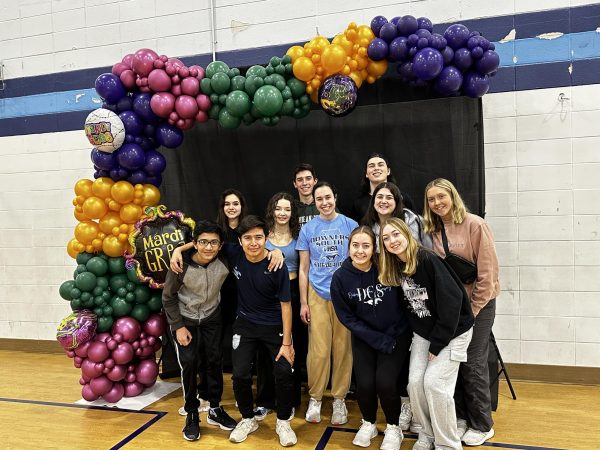 Last year’s Student Council helped set up decorations for the winter dance. 