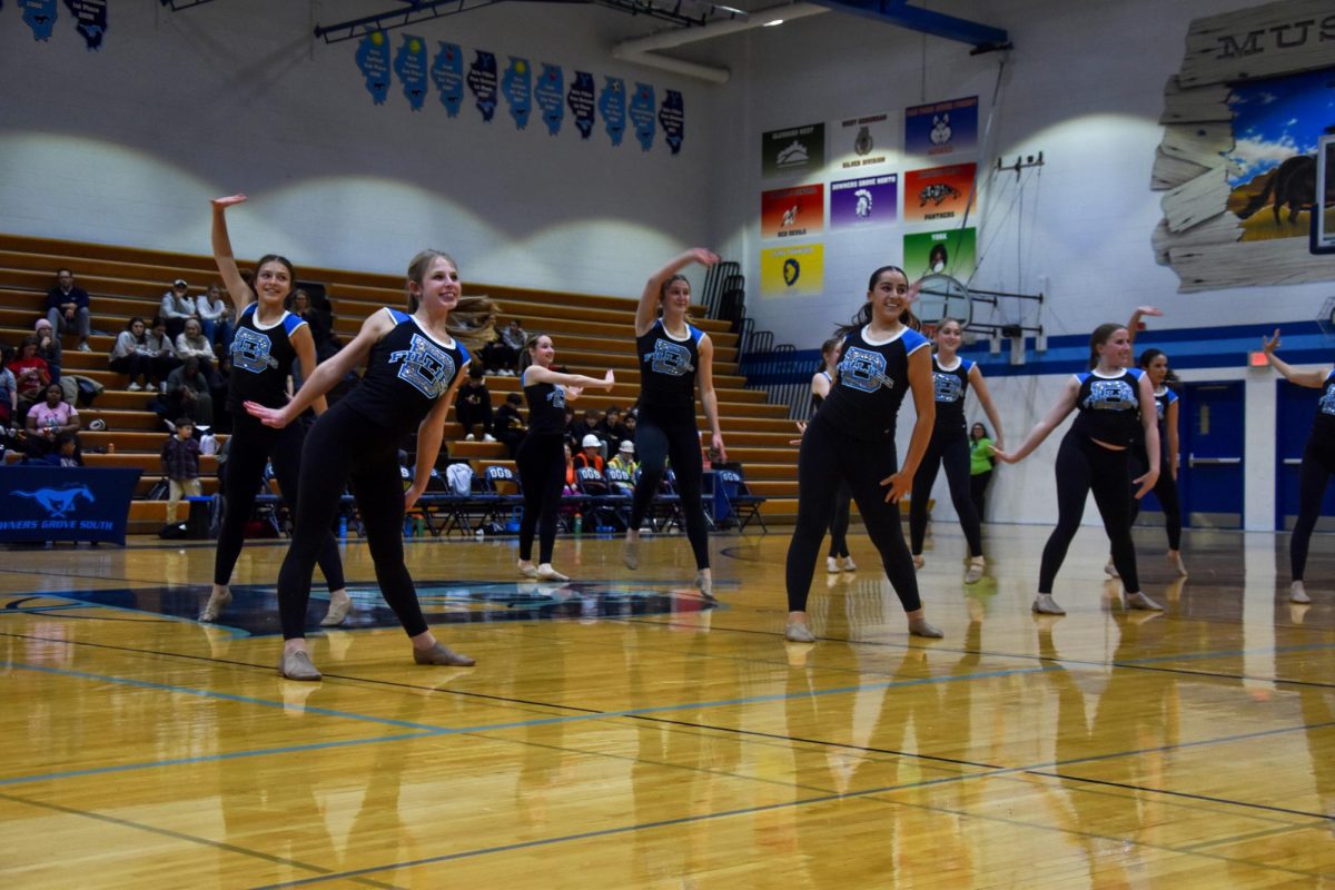 The Fillies dance the night away during their halftime performance. 