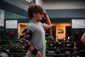 DGS senior Tyler Maylath works through his physical therapy to get back to playing. 