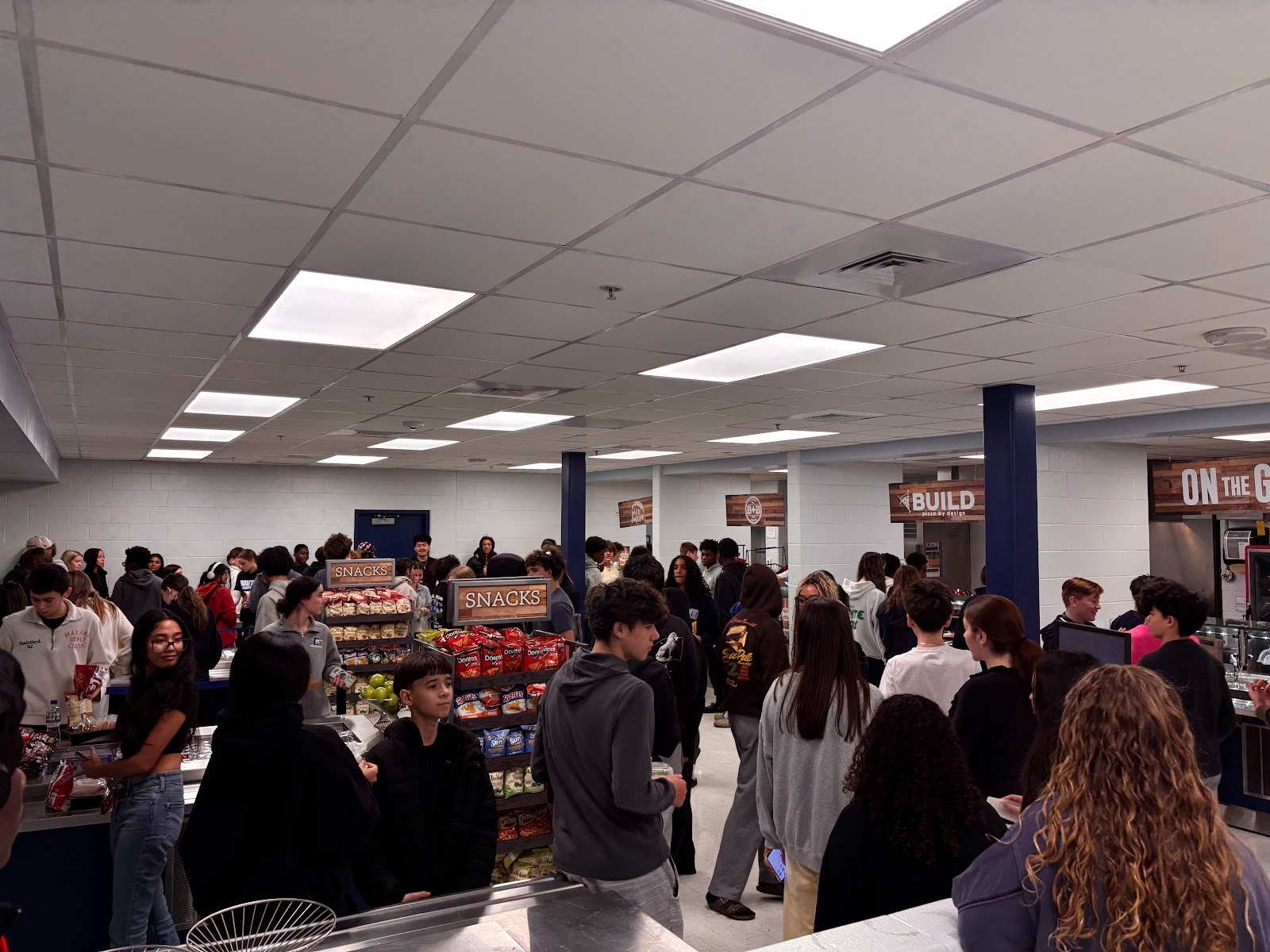 Students gather in the lunchroom in abundance during their lunch period.
