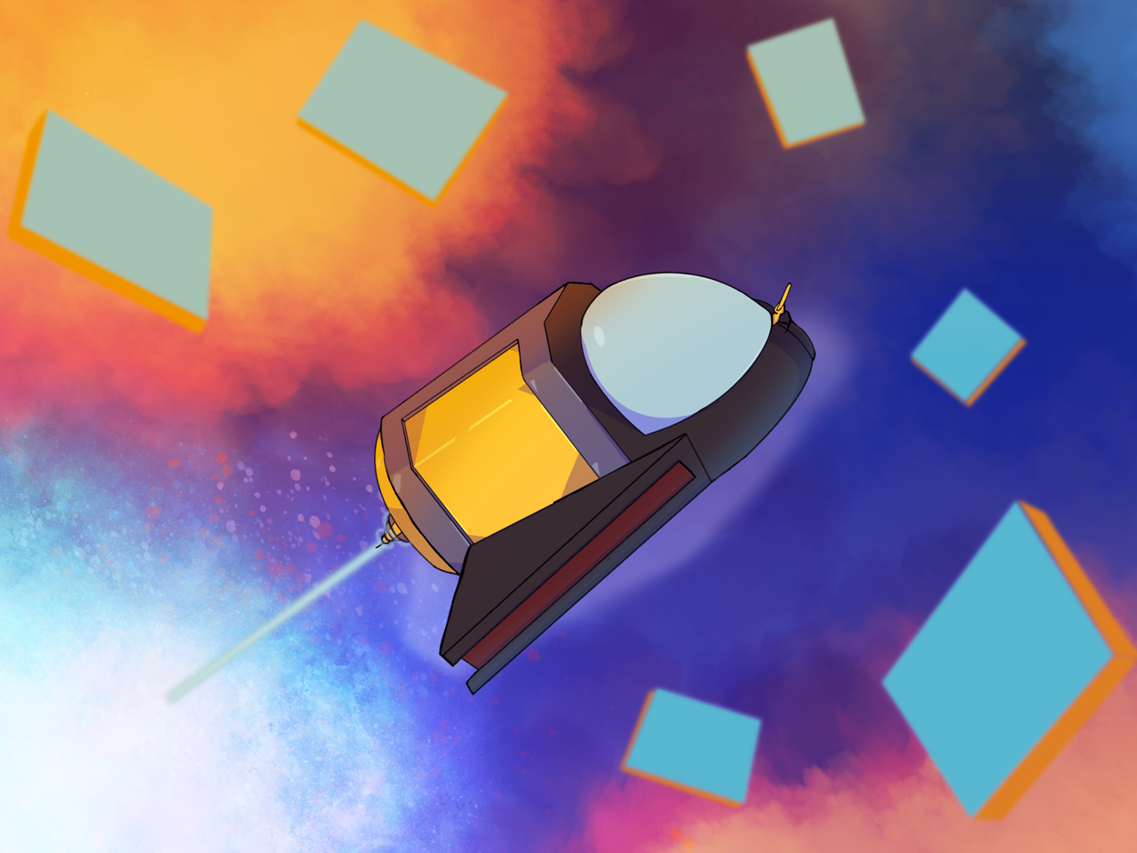 The Mach Ba-Boat, from the Void Jumpers novels, flies through the vast Nova Storm, a void between different universes. 