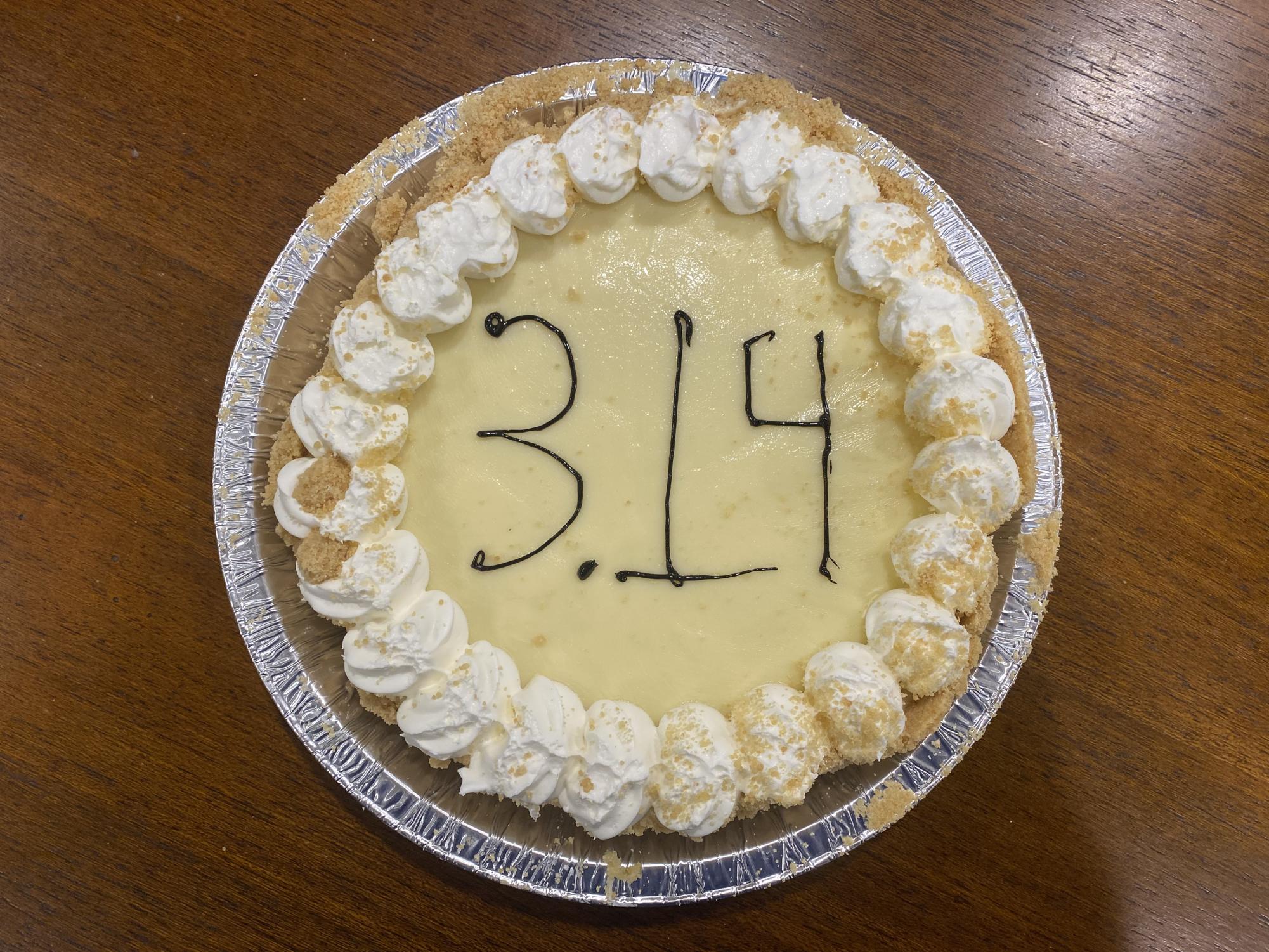 the first three digits of pi on a delicious key lime pie.