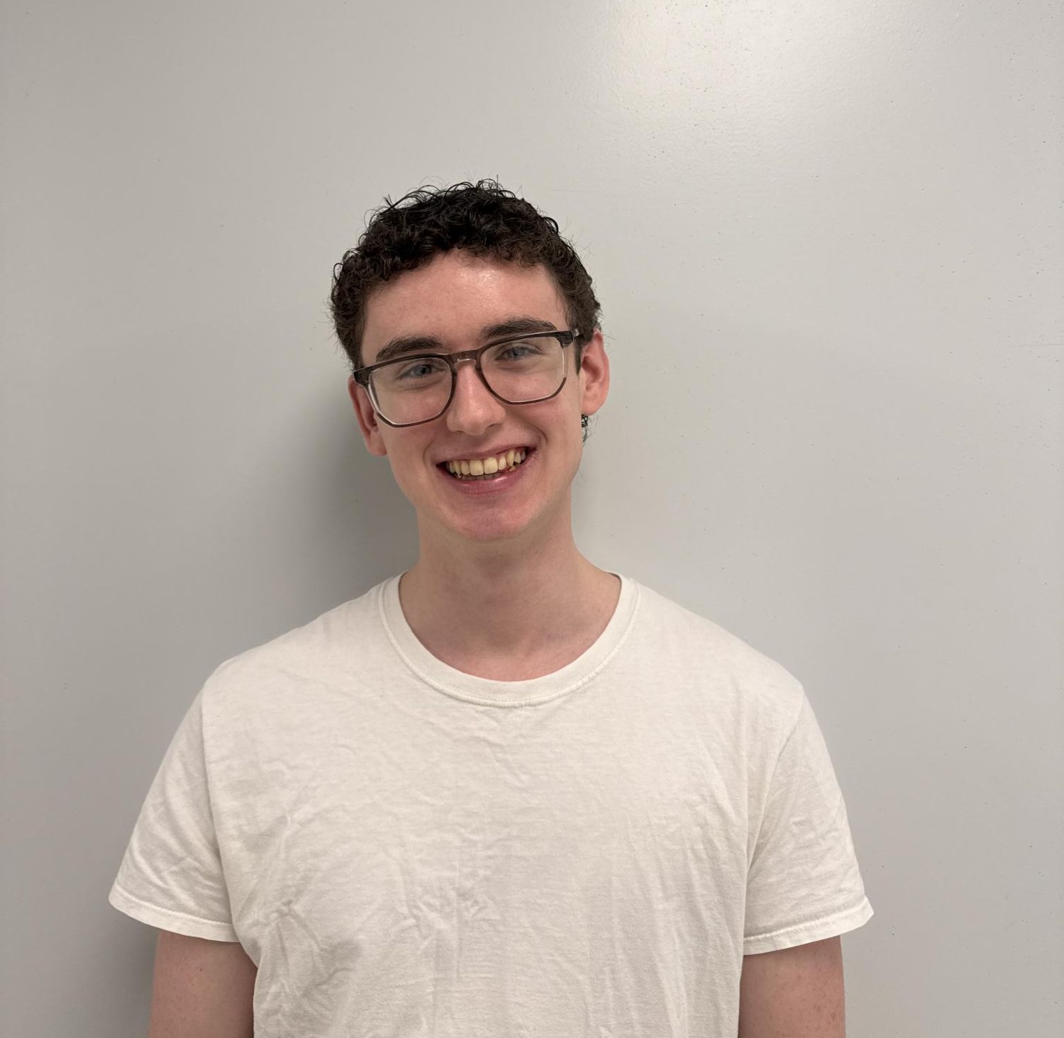 Senior Jack Melie pictured in the fine arts hallway where he spends most of his time during and after school.