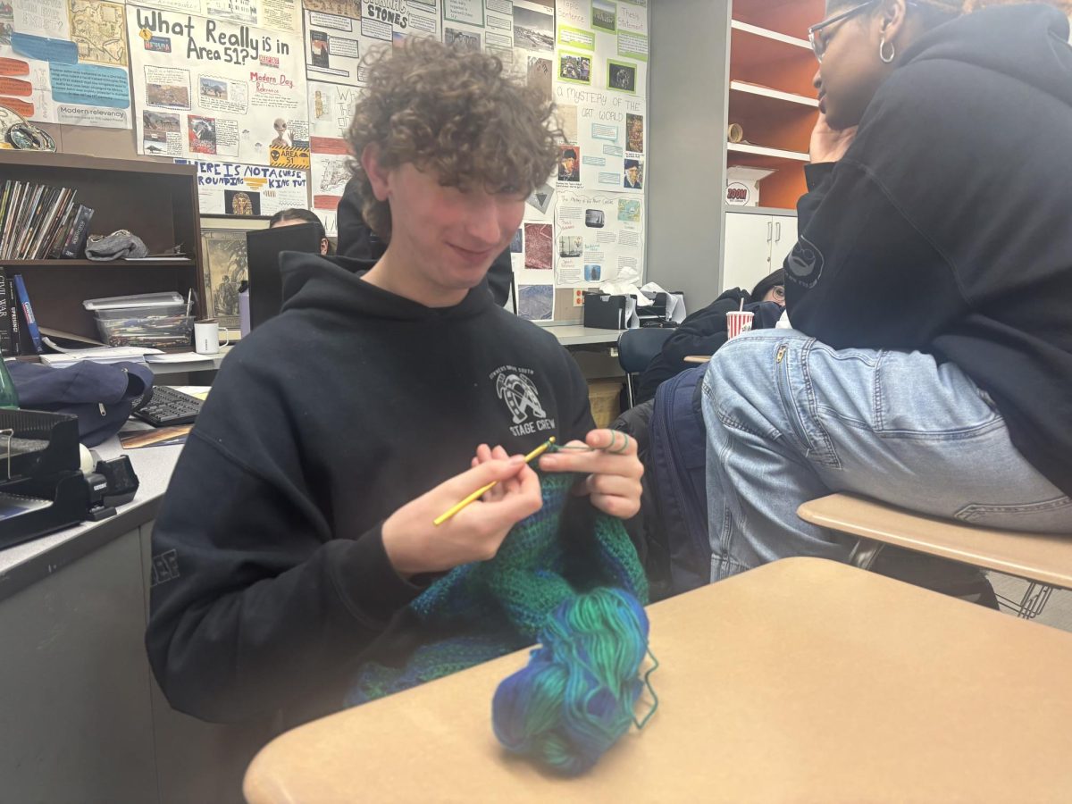 Senior Trevor Meier has recently learned to crochet and deeply values the hobby.