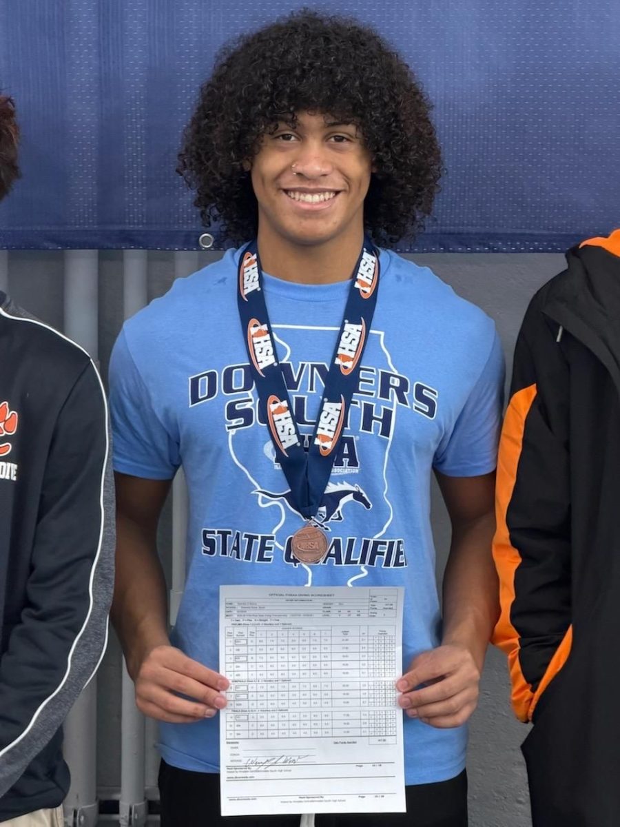 Nicholas Belony at IHSA swimming and diving state finals 