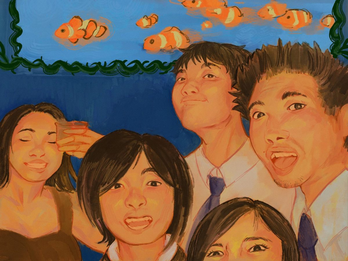 A digital art piece displays Espinoza's relationship between their family members and cousins. 