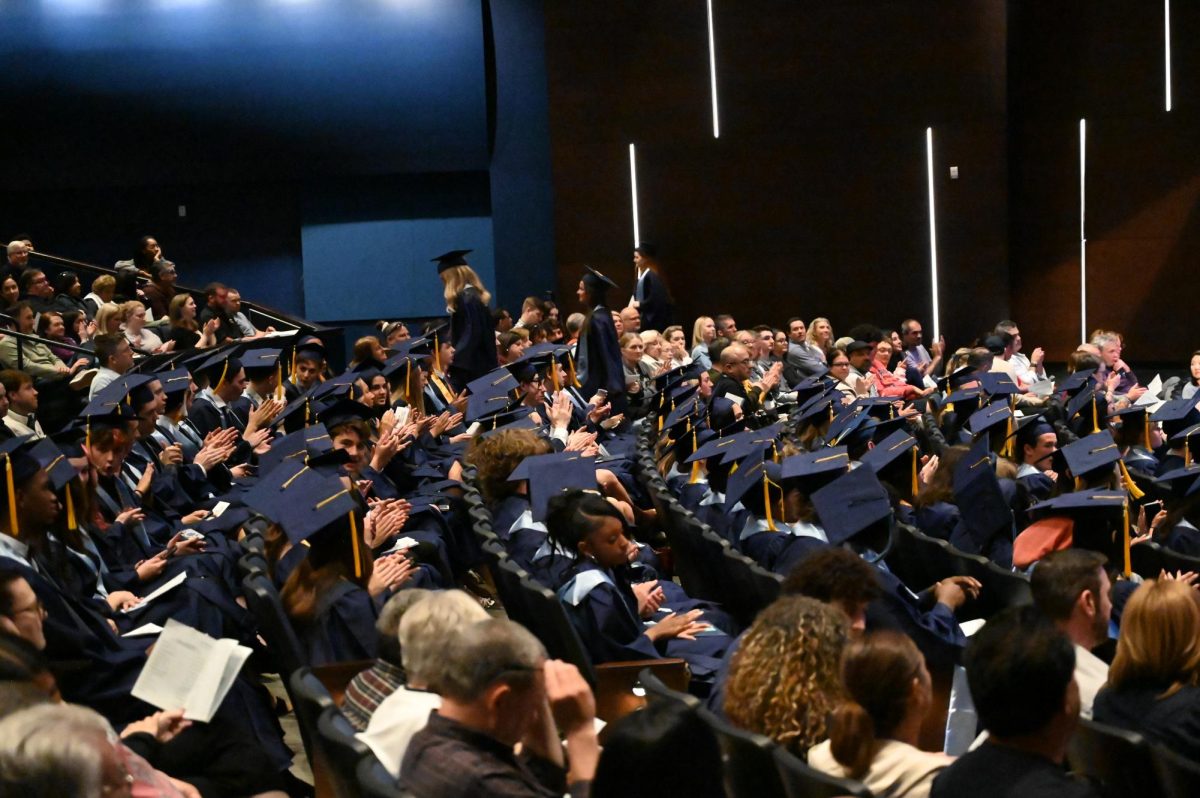 Members of the Class of 2026 look on as their classmates are selected for various Senior awards. 