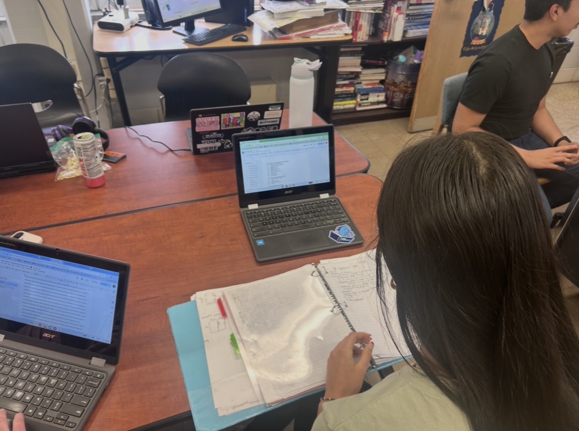 Student begins studying for her AP exams a few weeks in advance.