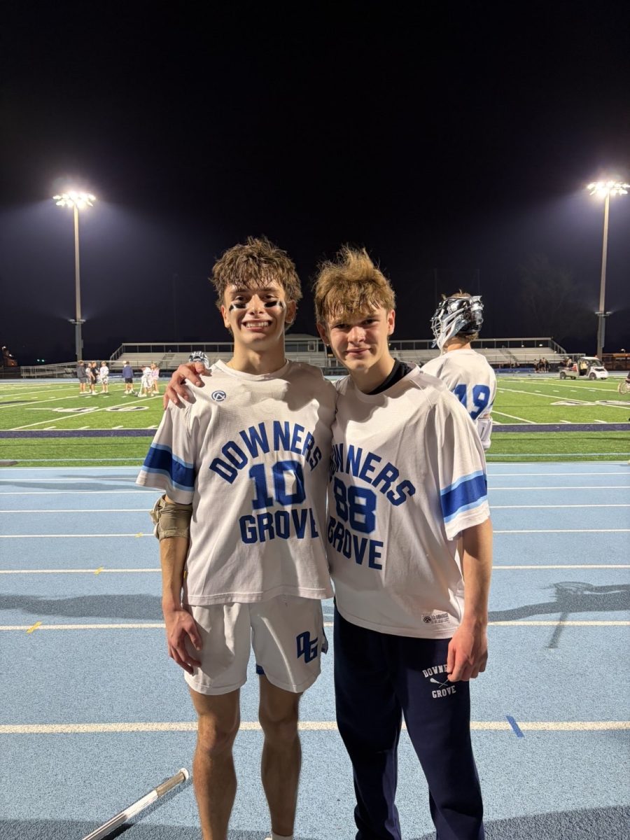 Ethan and Lucas Oliwa after victory against Minooka high school.